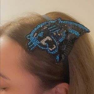 Carolina panthers sequined and beaded headband